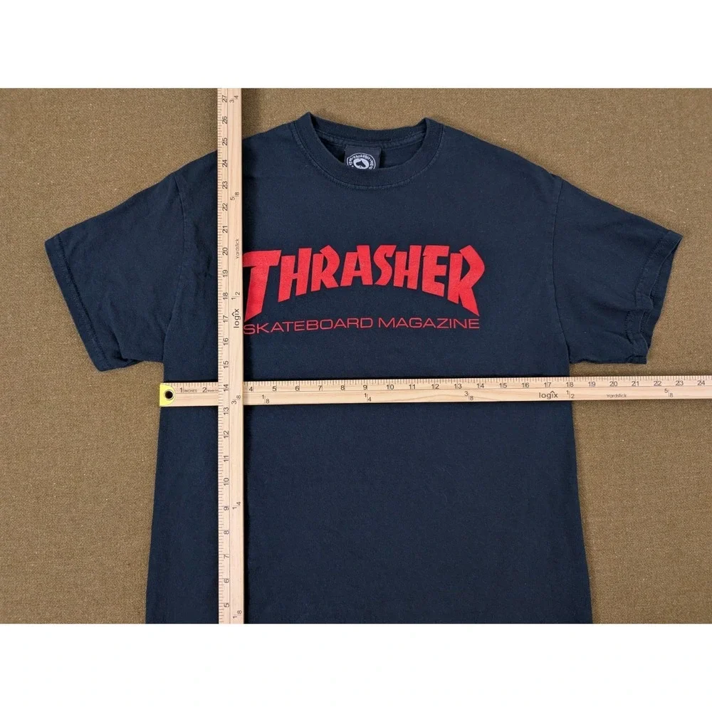 Thrasher Magazine Logo T-Shirt Size M Black Skateboarding Cotton Mens - Picture 5 of 6